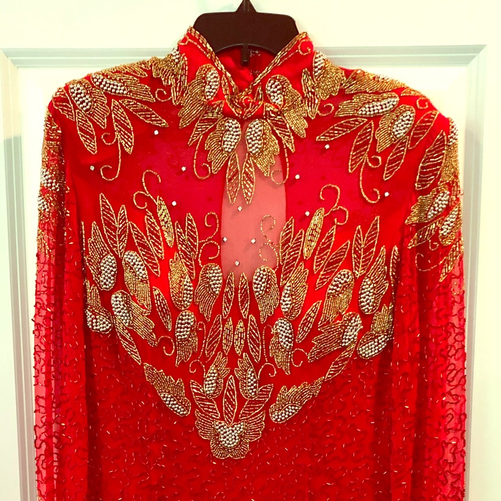VINTAGE 80s/90s SEQUIN SILK DRESS